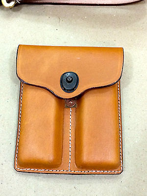 US WWII M1916 .45 Leather HOLSTER - ADJUSTABLE BELT & 2 MAG. POUCH SET ...