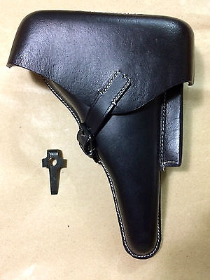 WWII German P08 Luger Pistol Holster – Reproduction | Black With Takedown Tools | Militaria Collectible