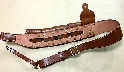 RIGHT SHOULDER UK 1903 Pattern Leather Cavalry Bandolier - 5 Pocket ...
